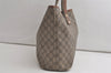 Authentic GUCCI Web Sherry Line Tote Bag GG PVC Leather 211134 Brown 5097K