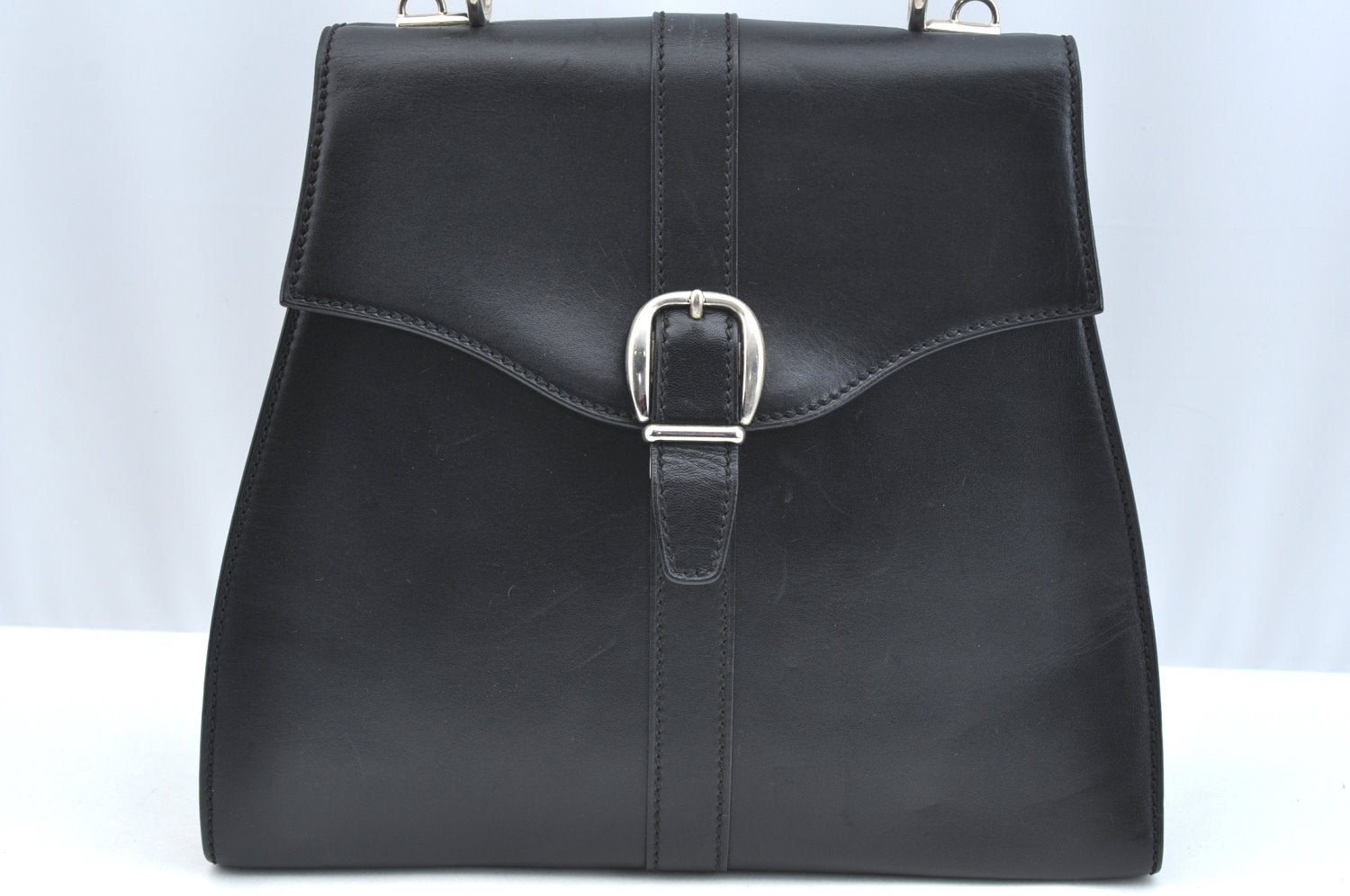 Authentic GUCCI Vintage 2Way Shoulder Hand Bag Purse Leather Black 5098H