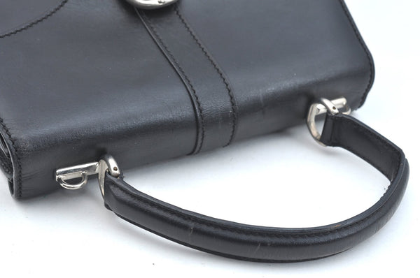 Authentic GUCCI Vintage 2Way Shoulder Hand Bag Purse Leather Black 5098H