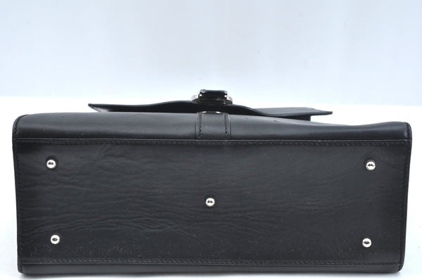 Authentic GUCCI Vintage 2Way Shoulder Hand Bag Purse Leather Black 5098H