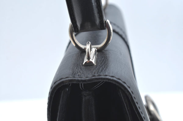 Authentic GUCCI Vintage 2Way Shoulder Hand Bag Purse Leather Black 5098H