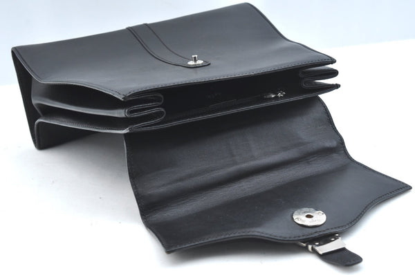 Authentic GUCCI Vintage 2Way Shoulder Hand Bag Purse Leather Black 5098H