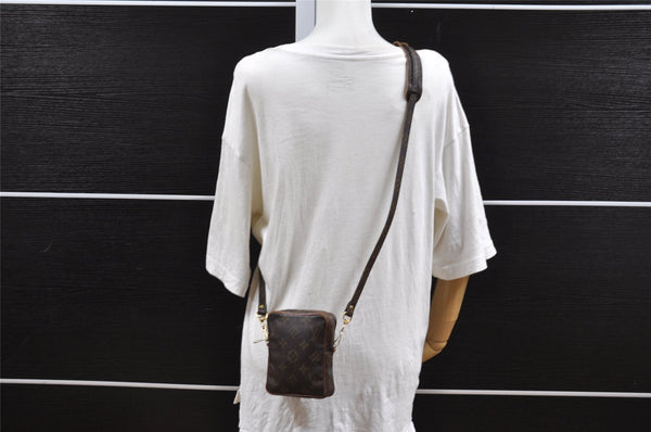 Auth Louis Vuitton Monogram Mini Poche Danube Shoulder Cross Bag Old Model 5098I