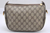 Authentic GUCCI Web Sherry Line Shoulder Bag GG PVC Leather Brown Junk 5098J