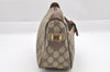 Authentic GUCCI Web Sherry Line Shoulder Bag GG PVC Leather Brown Junk 5098J