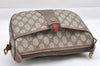Authentic GUCCI Web Sherry Line Shoulder Bag GG PVC Leather Brown Junk 5098J