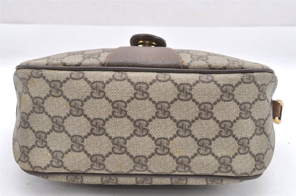 Authentic GUCCI Web Sherry Line Shoulder Bag GG PVC Leather Brown Junk 5098J