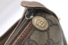 Authentic GUCCI Web Sherry Line Shoulder Bag GG PVC Leather Brown Junk 5098J