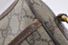 Authentic GUCCI Web Sherry Line Shoulder Bag GG PVC Leather Brown Junk 5098J