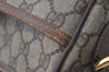 Authentic GUCCI Web Sherry Line Shoulder Bag GG PVC Leather Brown Junk 5098J