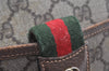 Authentic GUCCI Web Sherry Line Shoulder Bag GG PVC Leather Brown Junk 5098J