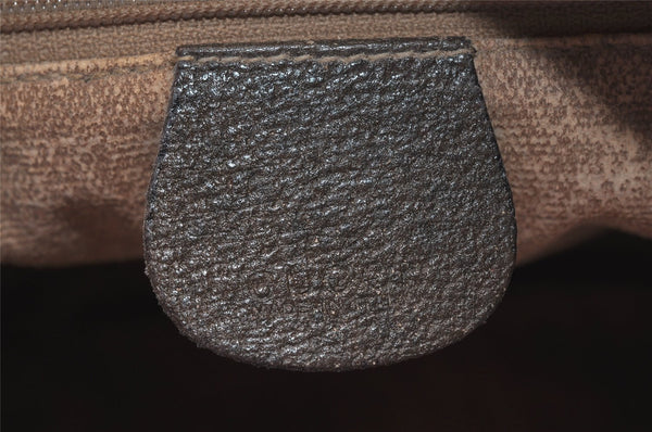 Authentic GUCCI Web Sherry Line Shoulder Bag GG PVC Leather Brown Junk 5098J