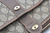 Authentic GUCCI Web Sherry Line Shoulder Bag GG PVC Leather Brown Junk 5098J