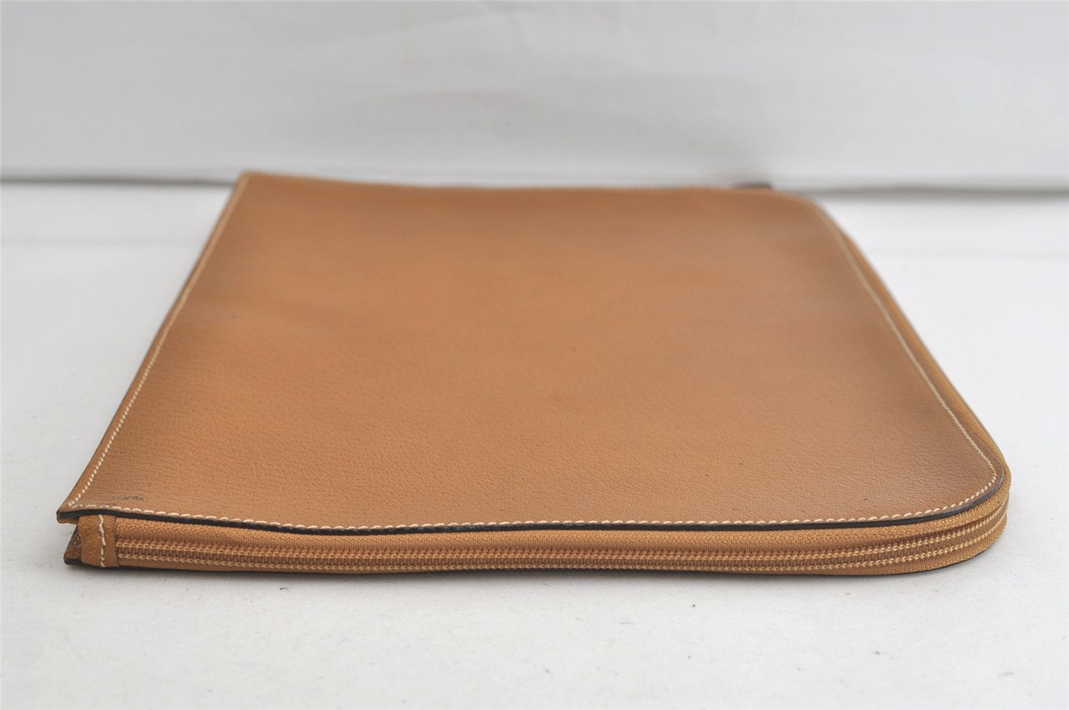 Authentic GUCCI Vintage Clutch Documents Case Leather Brown 5099K