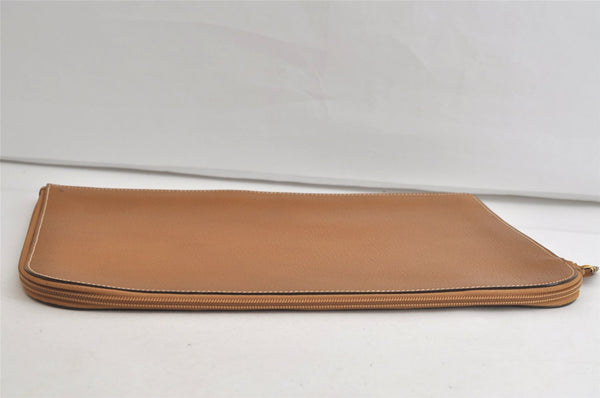 Authentic GUCCI Vintage Clutch Documents Case Leather Brown 5099K