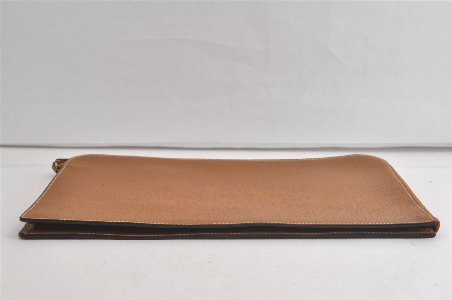 Authentic GUCCI Vintage Clutch Documents Case Leather Brown 5099K