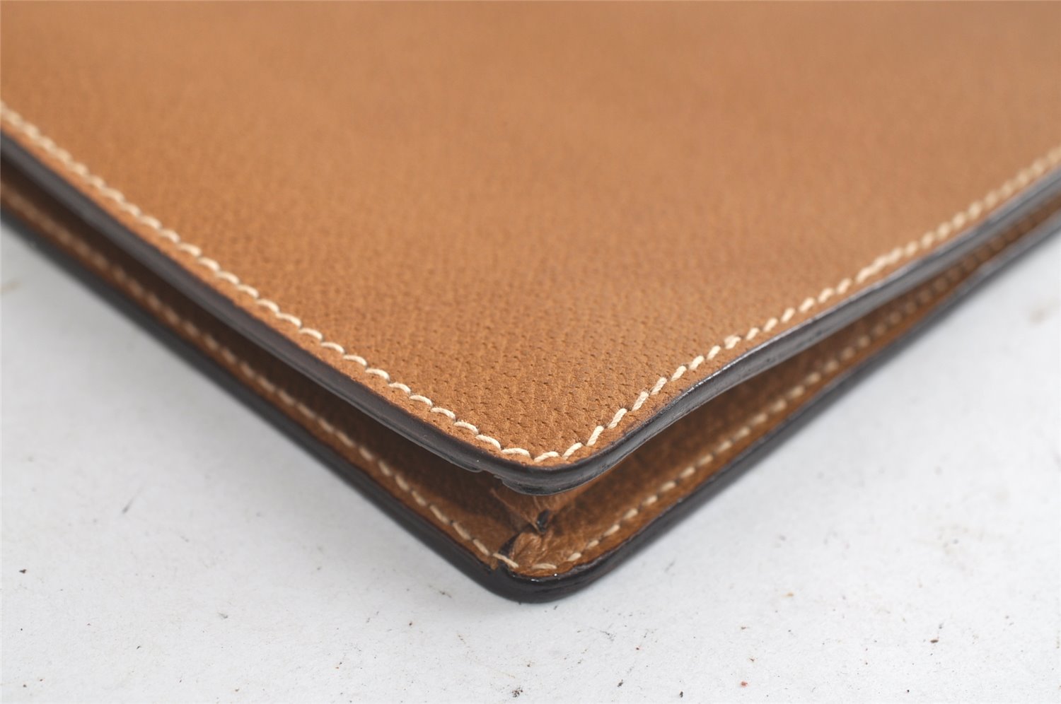 Authentic GUCCI Vintage Clutch Documents Case Leather Brown 5099K