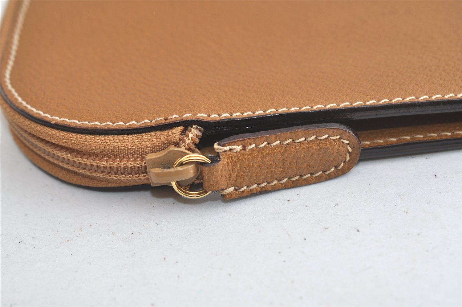Authentic GUCCI Vintage Clutch Documents Case Leather Brown 5099K
