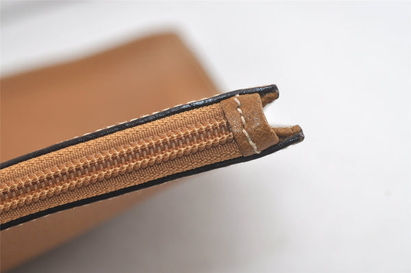 Authentic GUCCI Vintage Clutch Documents Case Leather Brown 5099K