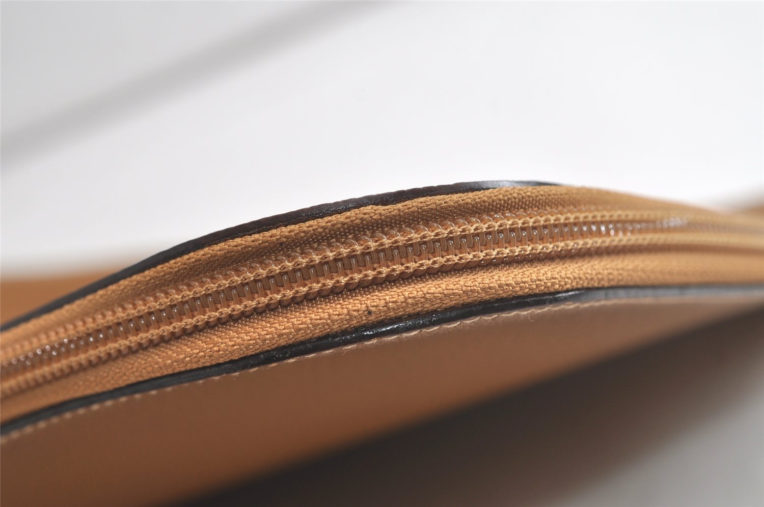 Authentic GUCCI Vintage Clutch Documents Case Leather Brown 5099K