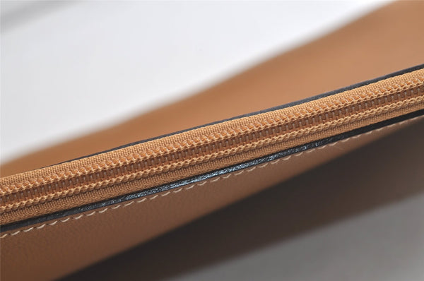 Authentic GUCCI Vintage Clutch Documents Case Leather Brown 5099K