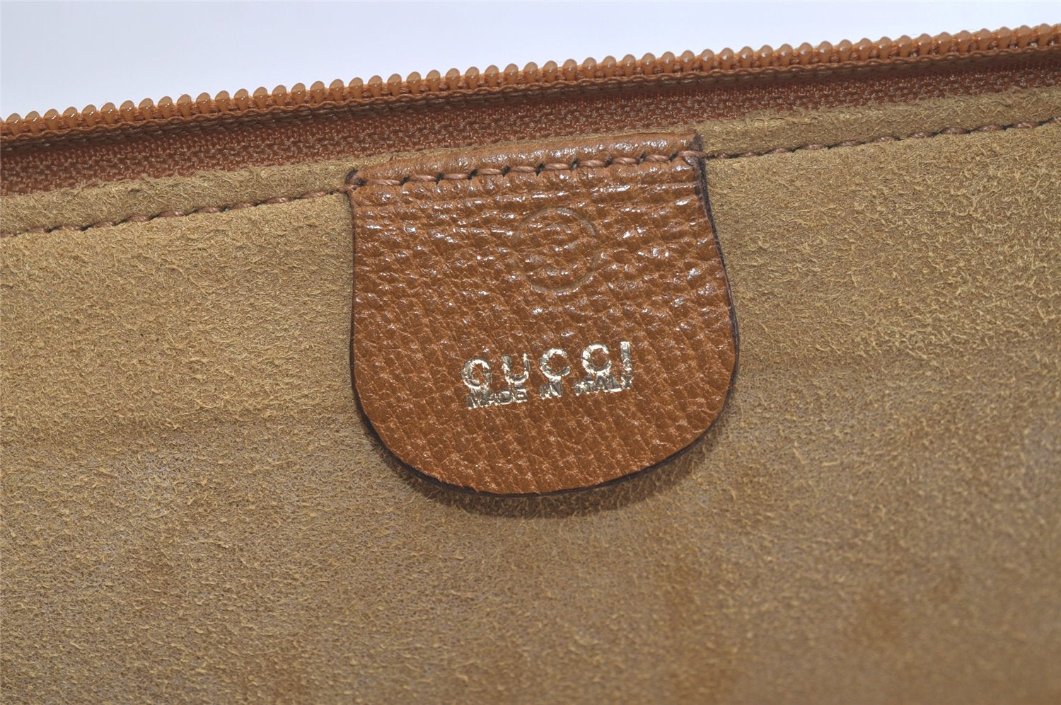 Authentic GUCCI Vintage Clutch Documents Case Leather Brown 5099K