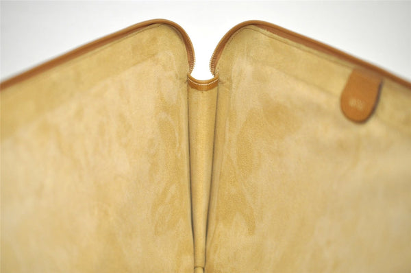 Authentic GUCCI Vintage Clutch Documents Case Leather Brown 5099K