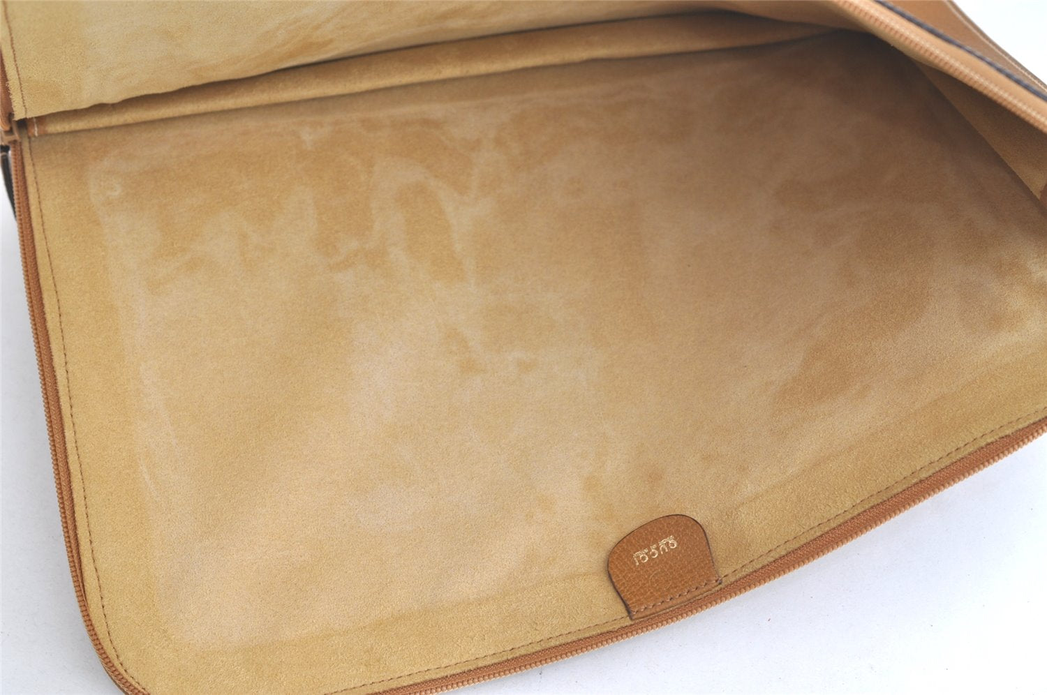 Authentic GUCCI Vintage Clutch Documents Case Leather Brown 5099K