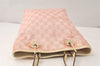 Authentic GUCCI Eclipse Shoulder Tote Bag GG Canvas Leather 120840 Pink 5101K