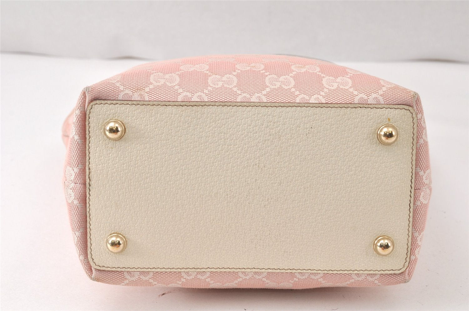 Authentic GUCCI Eclipse Shoulder Tote Bag GG Canvas Leather 120840 Pink 5101K