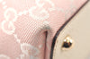 Authentic GUCCI Eclipse Shoulder Tote Bag GG Canvas Leather 120840 Pink 5101K
