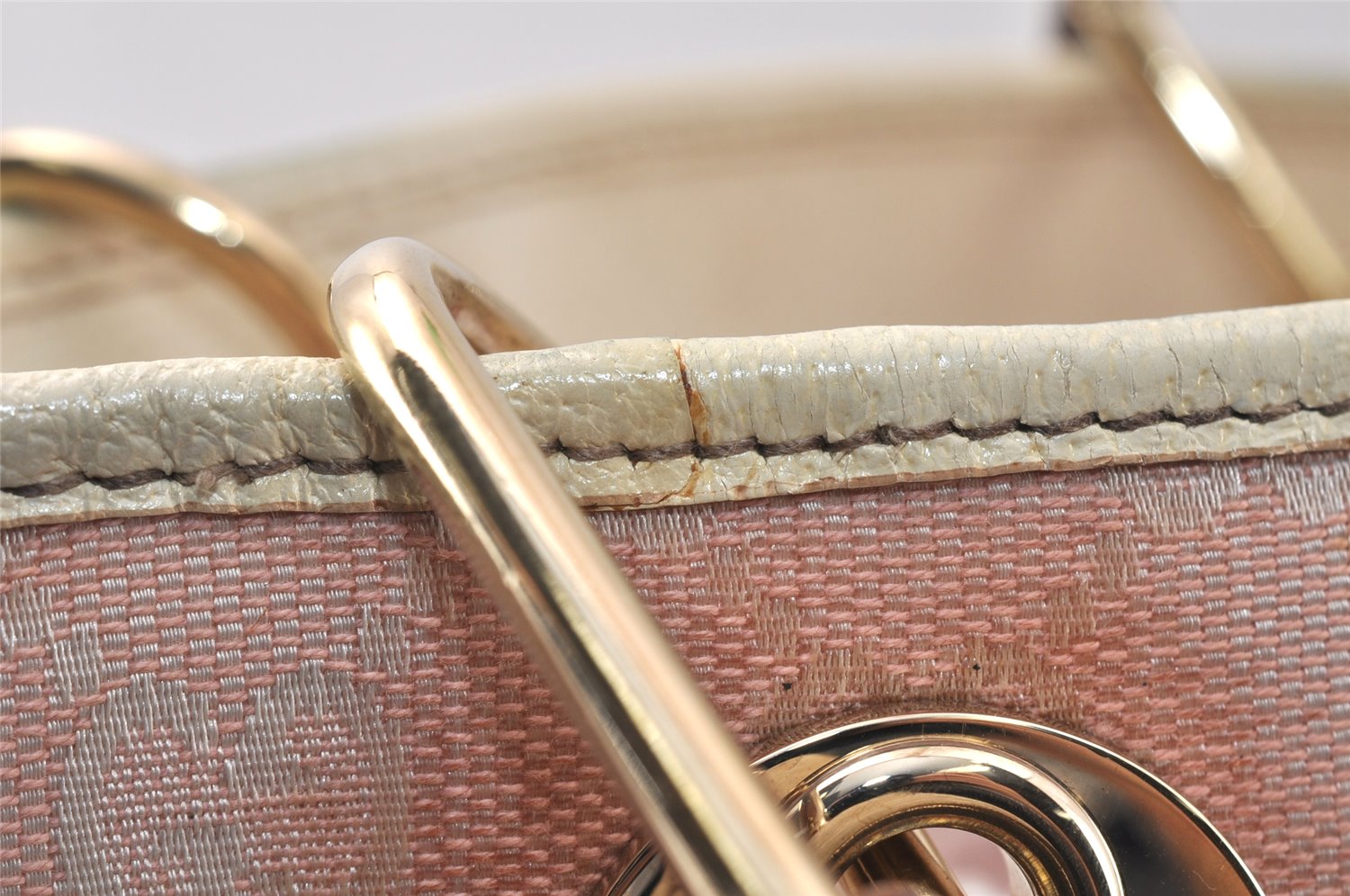 Authentic GUCCI Eclipse Shoulder Tote Bag GG Canvas Leather 120840 Pink 5101K