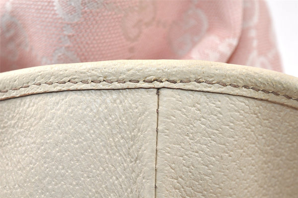 Authentic GUCCI Eclipse Shoulder Tote Bag GG Canvas Leather 120840 Pink 5101K