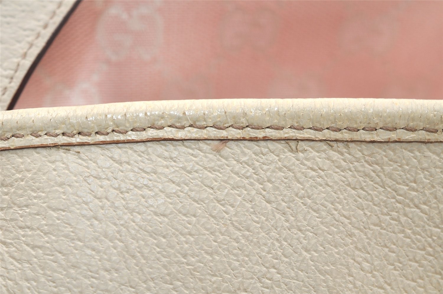 Authentic GUCCI Eclipse Shoulder Tote Bag GG Canvas Leather 120840 Pink 5101K