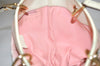 Authentic GUCCI Eclipse Shoulder Tote Bag GG Canvas Leather 120840 Pink 5101K