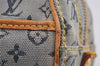 Auth Louis Vuitton Monogram Mini Jeanne GM Shoulder Bag M92000 Blue Junk 5102J