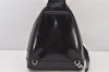 Authentic GUCCI Bamboo Vintage Backpack Purse Leather Black Junk 5102K