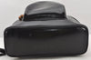 Authentic GUCCI Bamboo Vintage Backpack Purse Leather Black Junk 5102K