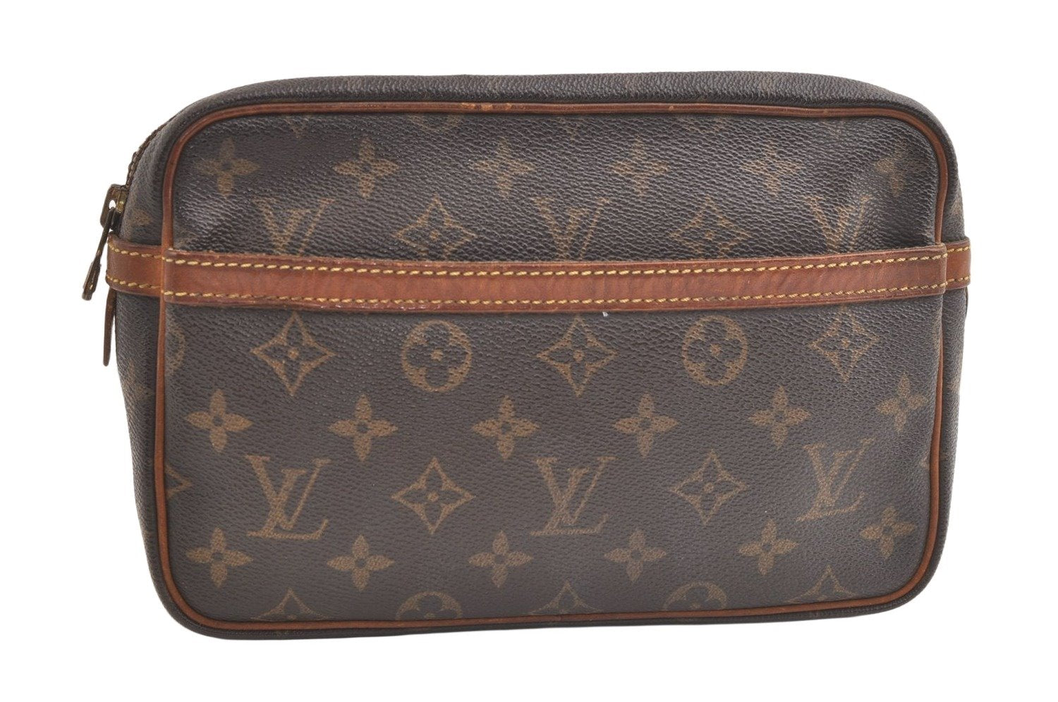 Authentic Louis Vuitton Monogram Compiegne 23 Clutch Hand Bag M51847 LV 5104K