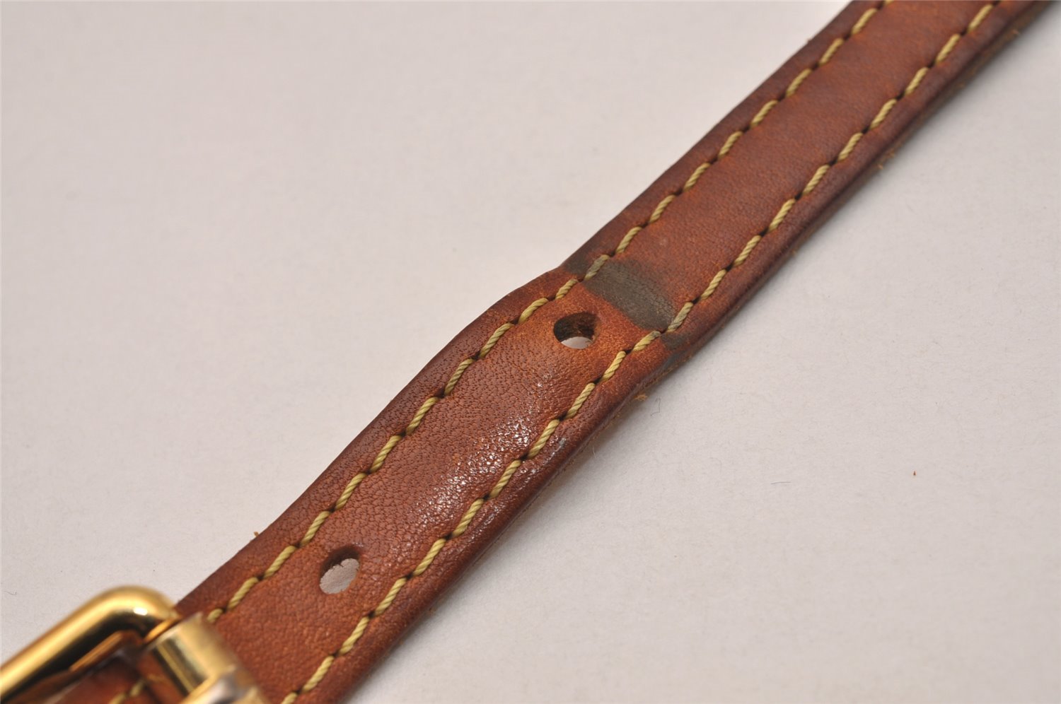 Authentic Louis Vuitton Leather Shoulder Strap Beige 34.6-39