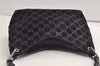 Authentic GUCCI Vintage Bamboo Shoulder Hand Bag Purse Suede Leather Black 5106K