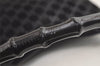Authentic GUCCI Vintage Bamboo Shoulder Hand Bag Purse Suede Leather Black 5106K