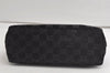 Authentic GUCCI Vintage Bamboo Shoulder Hand Bag Purse Suede Leather Black 5106K