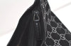 Authentic GUCCI Vintage Bamboo Shoulder Hand Bag Purse Suede Leather Black 5106K