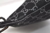 Authentic GUCCI Vintage Bamboo Shoulder Hand Bag Purse Suede Leather Black 5106K