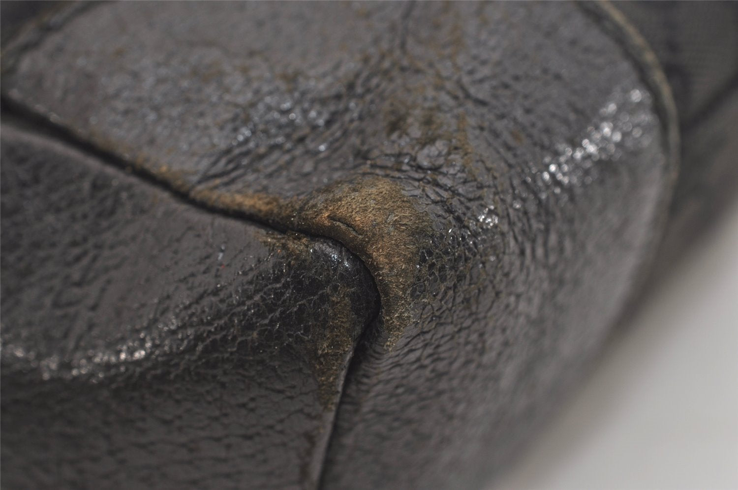 Authentic GUCCI Shoulder Cross Body Bag GG Canvas Leather 110054 Black 5107J