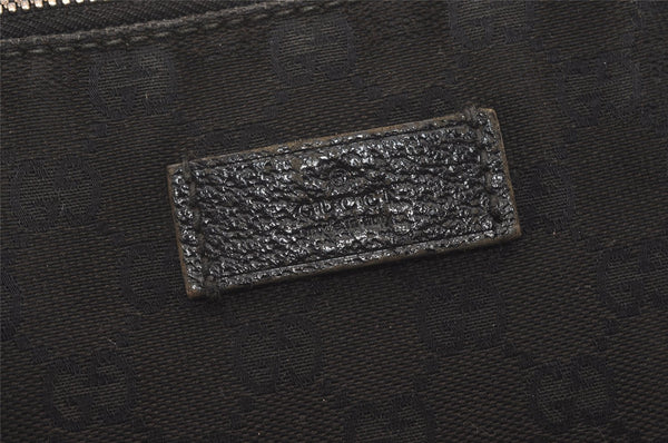 Authentic GUCCI Shoulder Cross Body Bag GG Canvas Leather 110054 Black 5107J