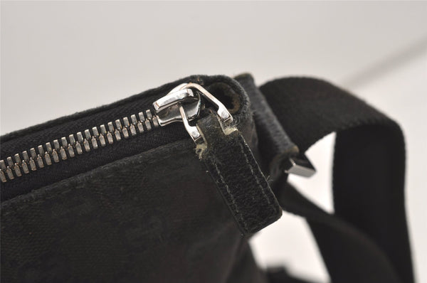 Authentic GUCCI Shoulder Cross Body Bag GG Canvas Leather 110054 Black 5107J