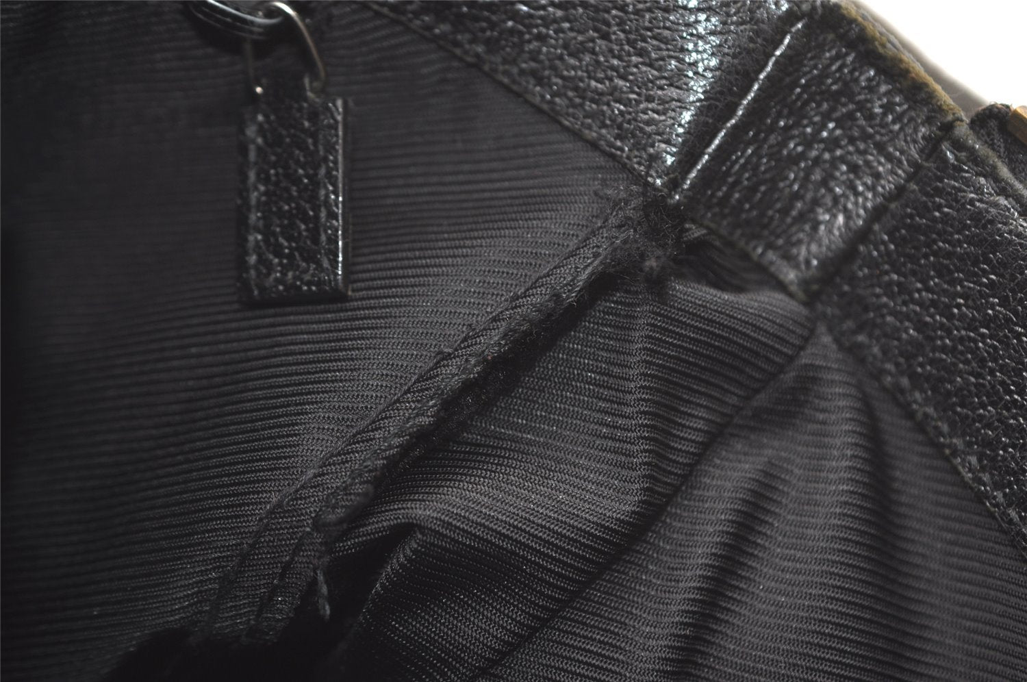 Authentic GUCCI Shoulder Cross Body Bag GG Canvas Leather 110054 Black 5107J