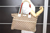 Auth GUCCI Web Sherry Line Tote Bag GG Canvas Leather 155524 Brown Junk 5108K